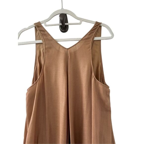 Chloé Silk-Cashmere Blend Gauze Maxi Tank Dress Women’s Mustard Brown Size 42 - Picture 6 of 11
